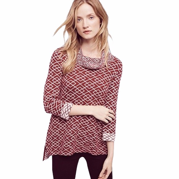 Anthropologie Sweaters - Anthropologie MOTH Cowled Galena Maroon Sweater L See pictures. Great condition